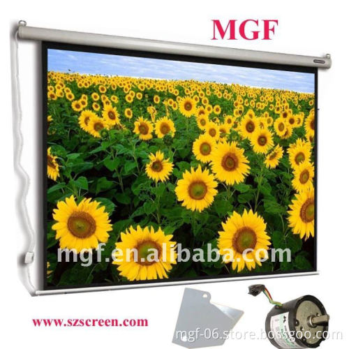 Cheapest 16:9 Motorized 3d wall mount hanging Projector Screen with Remote Control